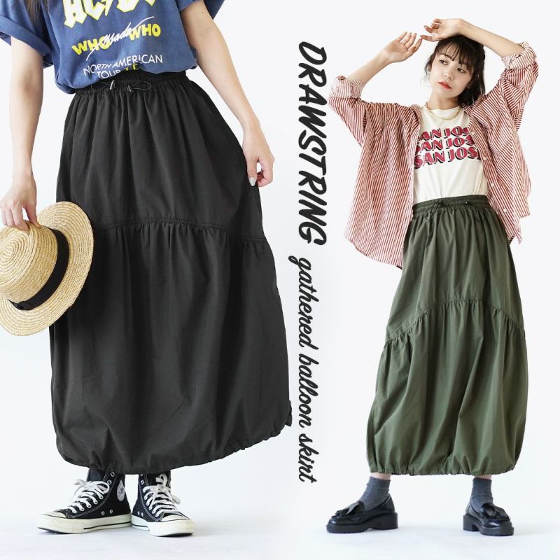 日本 zootie - 不規則設計抽繩工裝裙-軍綠