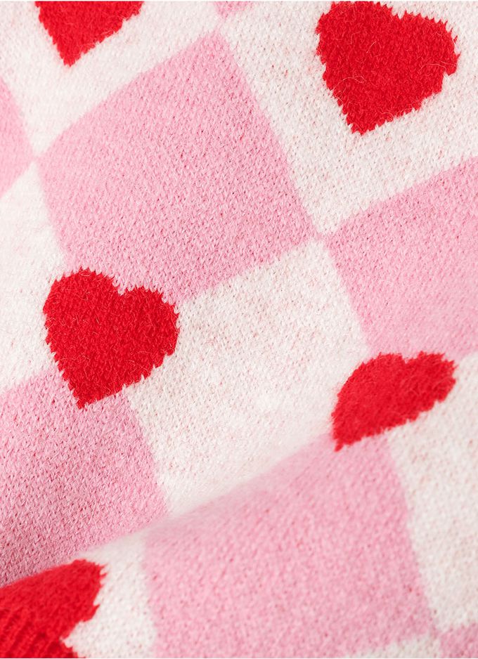 韓國 OZKIZ - 方形愛心點綴針織外套