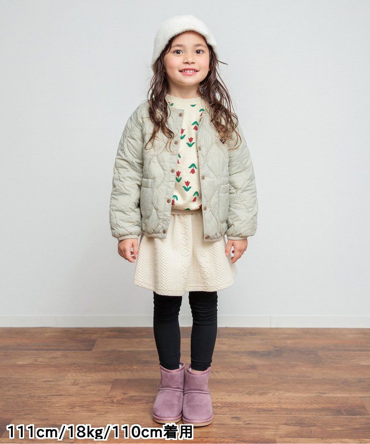 日本 BREEZE - 滿版印花裏毛長袖上衣-蘋果-焦糖