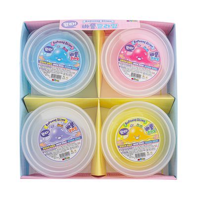韓國MYTOYS - 水晶麻糬史萊姆4入組-250g*4入(白色/粉色/藍色/黃色)