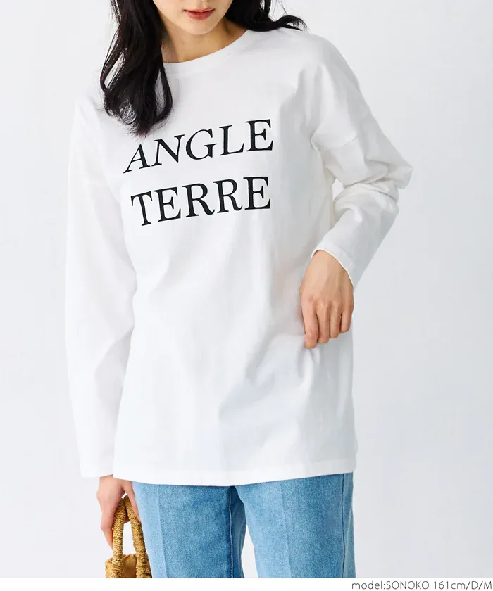 日本 COCA - 圓領印花長版薄長袖上衣-印花E款