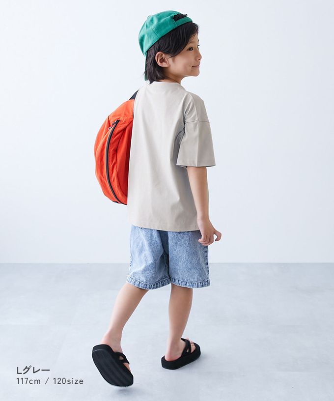 日本 devirock - 接觸涼感 落肩廓形素色短袖上衣-灰黑