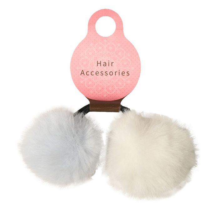 akachan honpo - 毛球髮圈-藍色