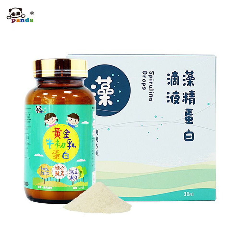鑫耀生技Panda - 病時元氣-黃金牛初乳蛋白+藻精蛋白滴液-200g+30ml