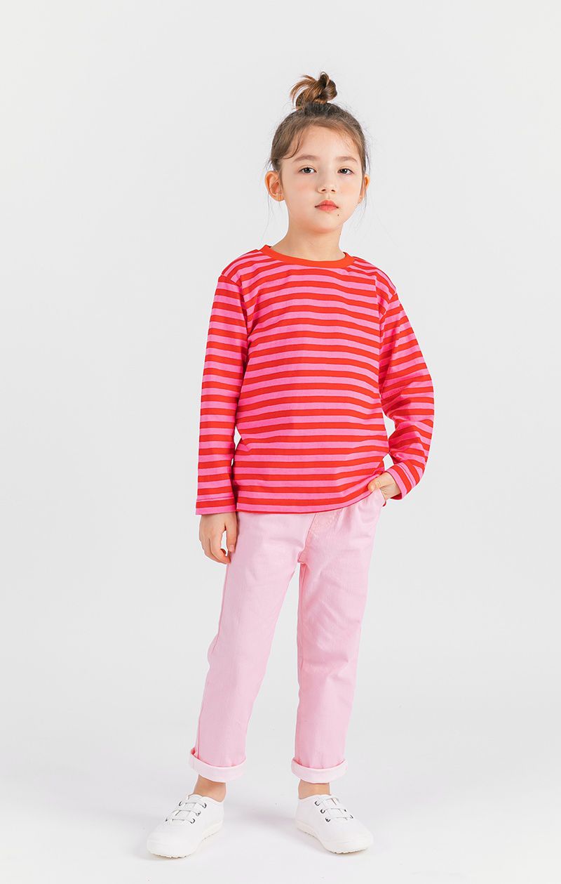 韓國 OZKIZ - 糖果色鬆緊褲腰頭彈力褲-櫻花粉