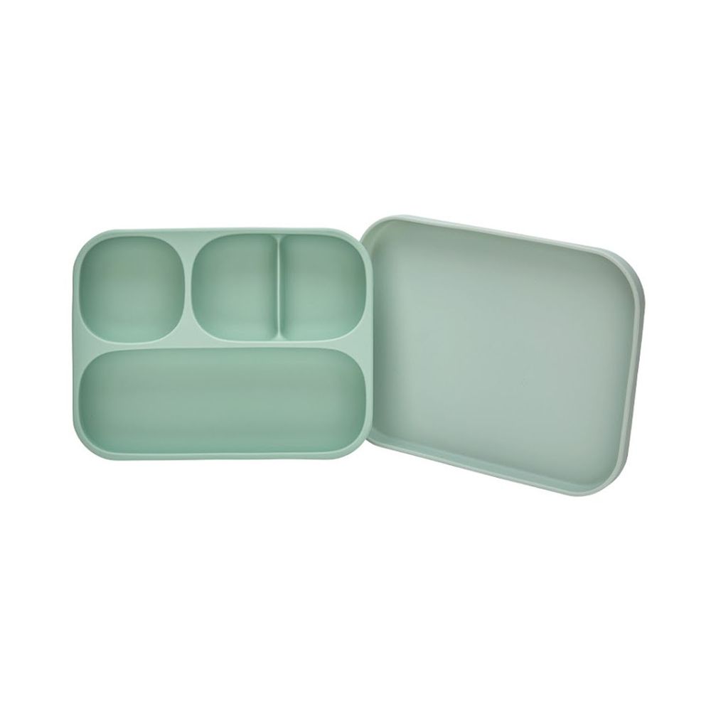 韓國 Moyuum - 白金矽膠吸盤式餐盤盒-薄荷綠