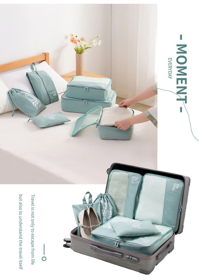 JB clothes - 防潑水/可水洗旅行收納六件套-粉色