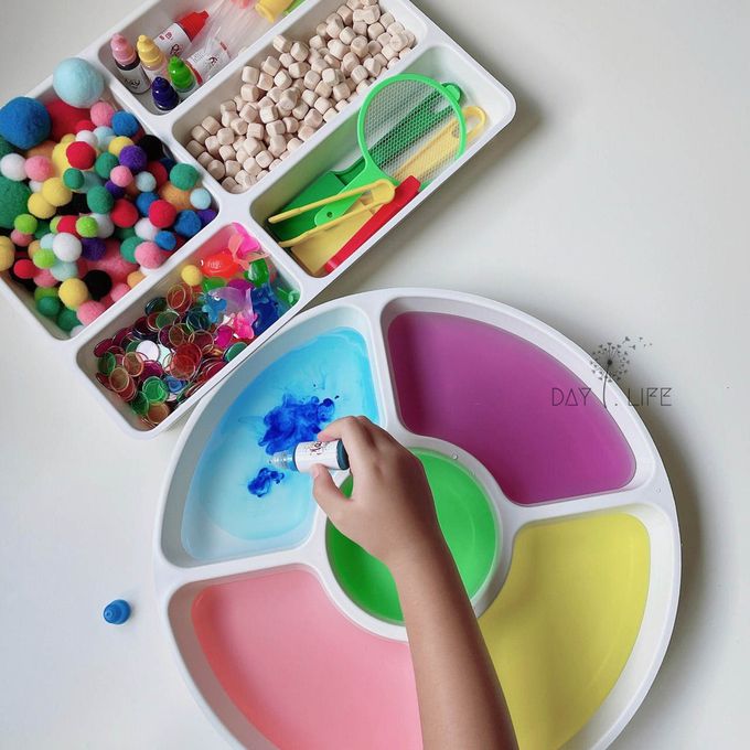 玩玩 Play - 韓國分格多用感官盆-分分盆_圓圓 (直徑37cm/深度4cm)