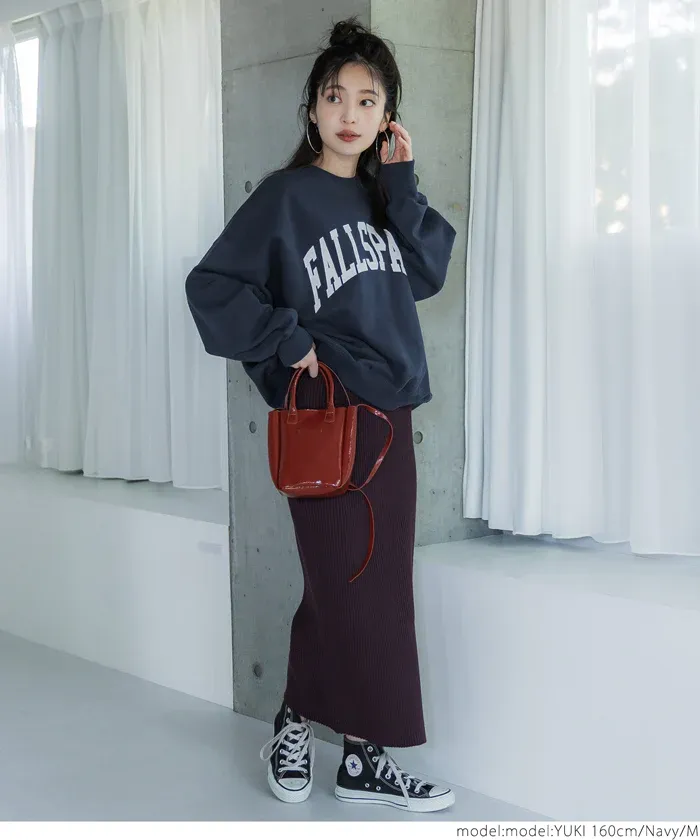 日本 COCA - 裏毛圓領百搭大學T-米杏