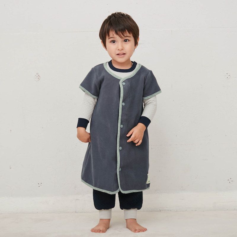 日本千趣會 - GITA 刷毛保暖防踢被/背心-素色-淺軍綠