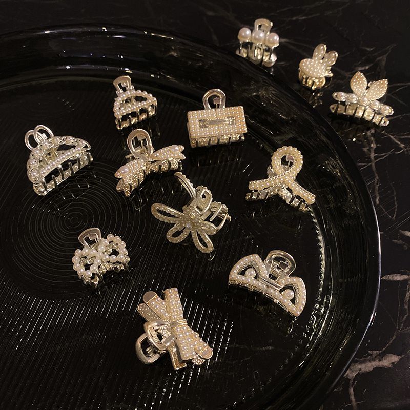 質感珍珠造型小爪夾-小半圓