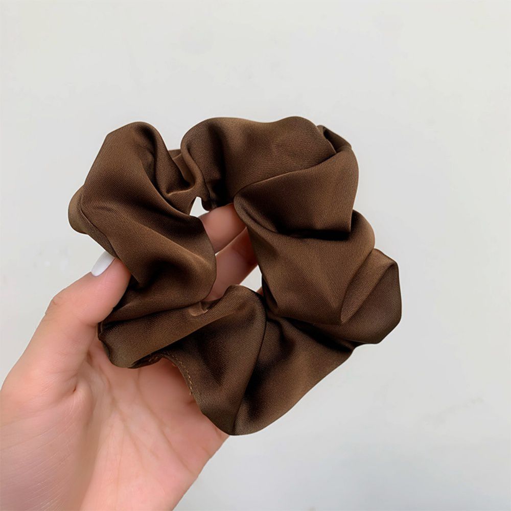 質感緞面氣質大腸圈/髮圈-黑色 (12.5cm)