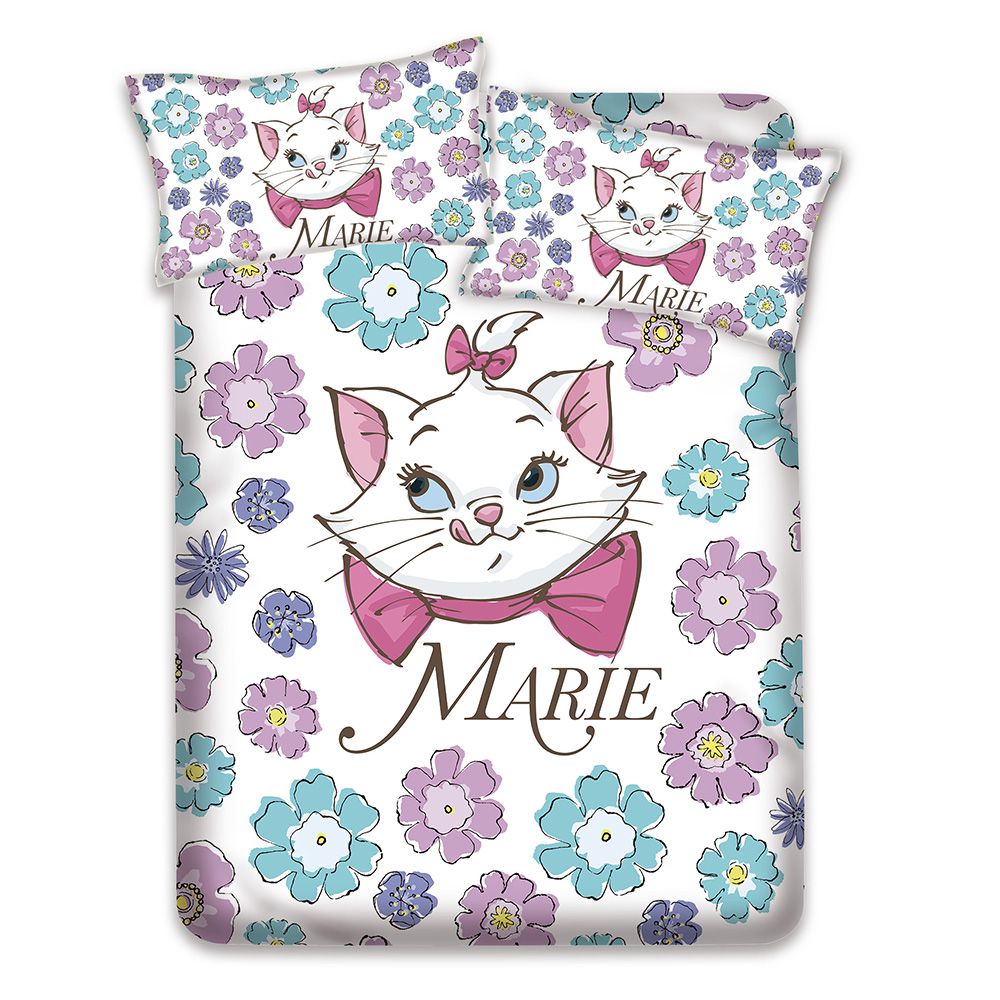 Disney 迪士尼 - 天絲床包三件組-花朵瑪麗貓 (標準雙人5尺)-MR303