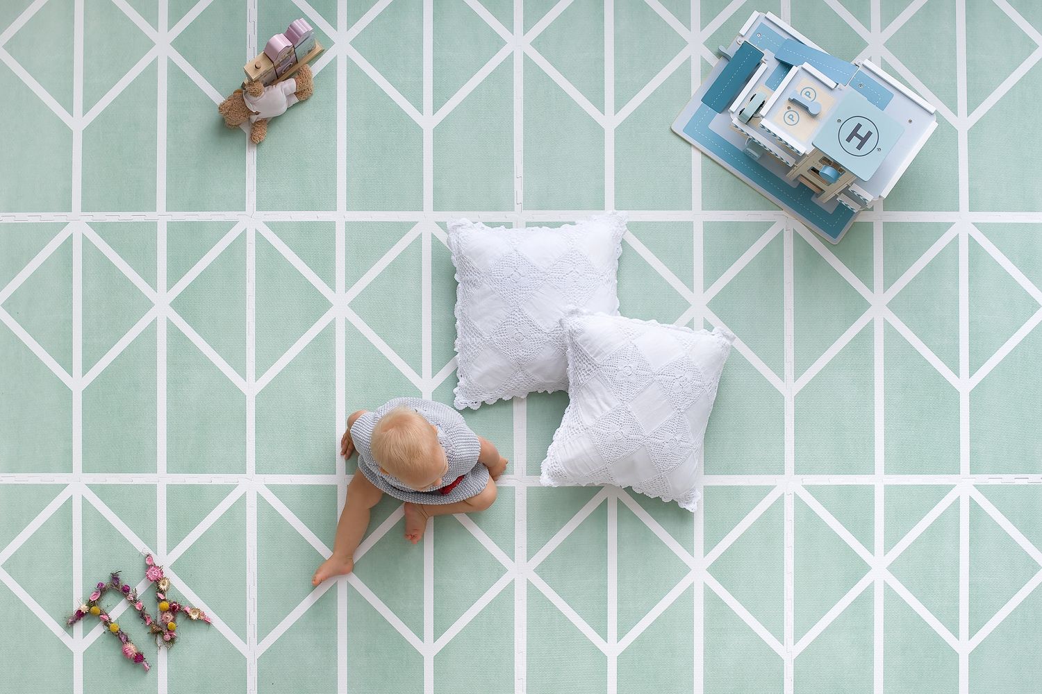 德國 toddlekind - 北歐風系列遊戲地墊-抹茶綠-一組6片