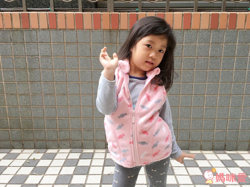 Fleece搖粒絨兒童背心(溫暖加絨)-粉色豹紋