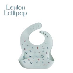 Loulou Lollipop - 寬口袋立體矽膠圍兜-航海冒險