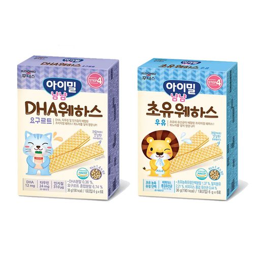 韓國Ildong Foodis日東 - 藜麥威化餅二入組-初乳牛奶*1+DHA優格*1