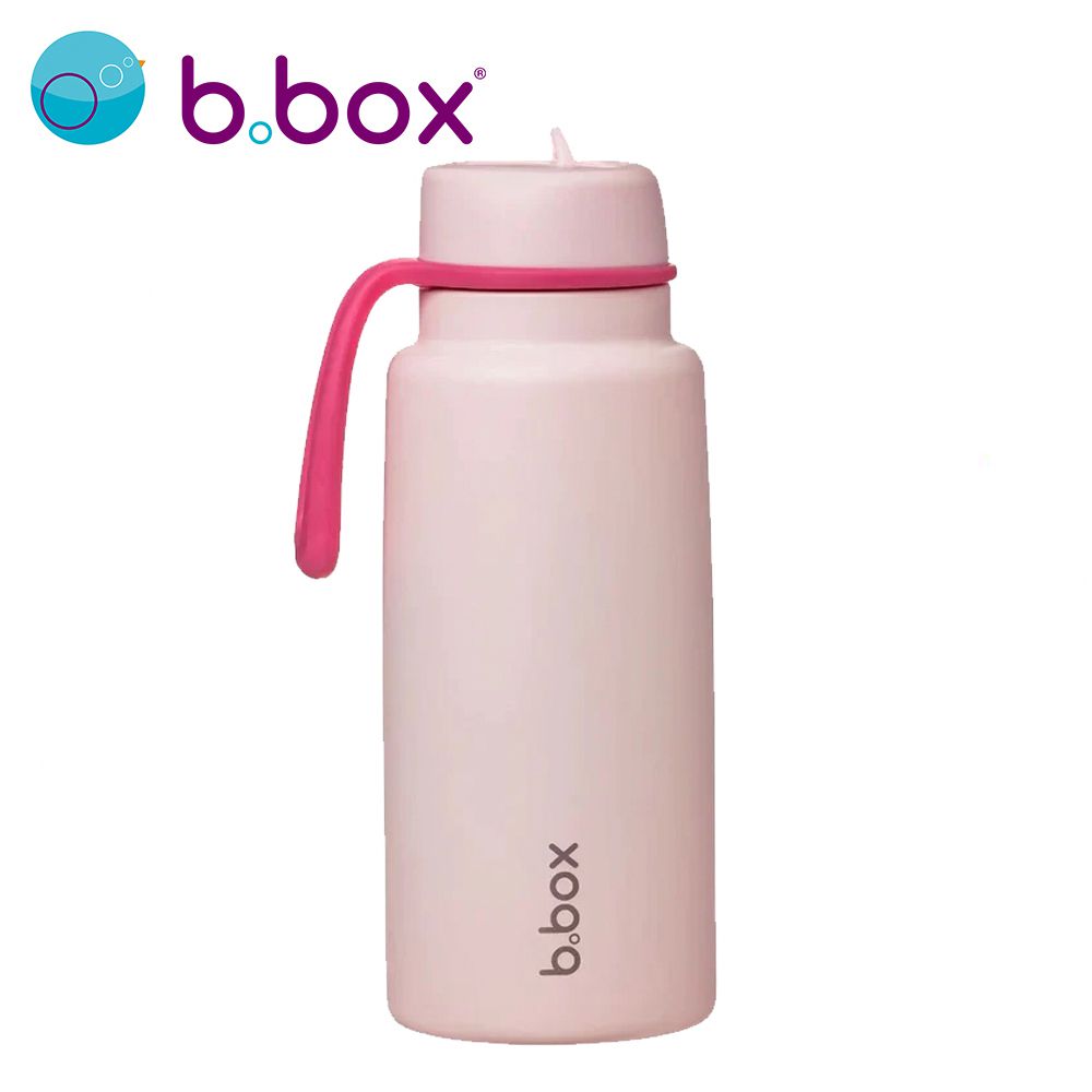 澳洲 b.box - 不鏽鋼大容量吸管水壼-粉紅色-1000ml