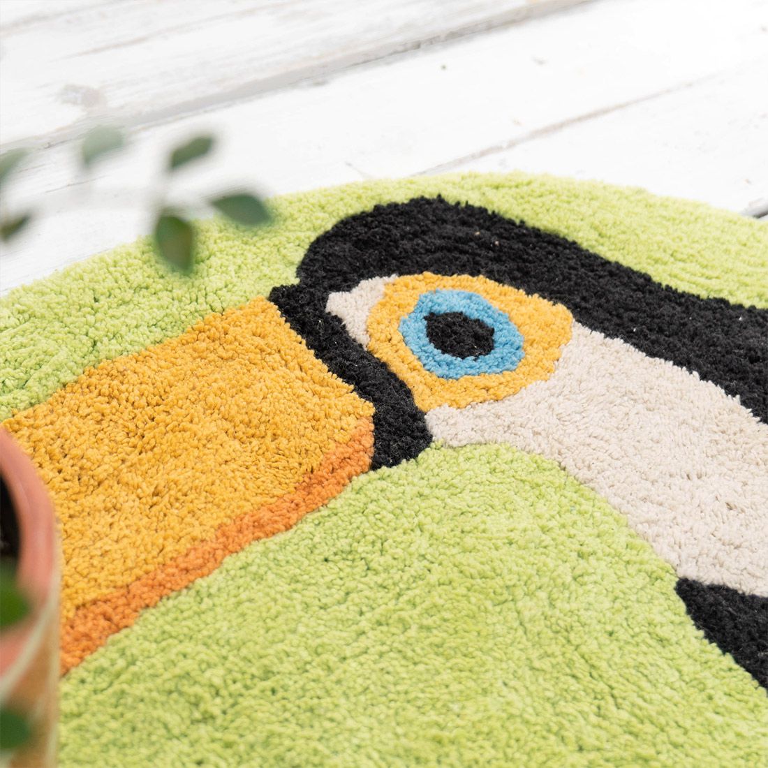 日本 TOMO - 動物系 短絨吸水腳踏墊/地墊-小文鳥 (約65×42cm)