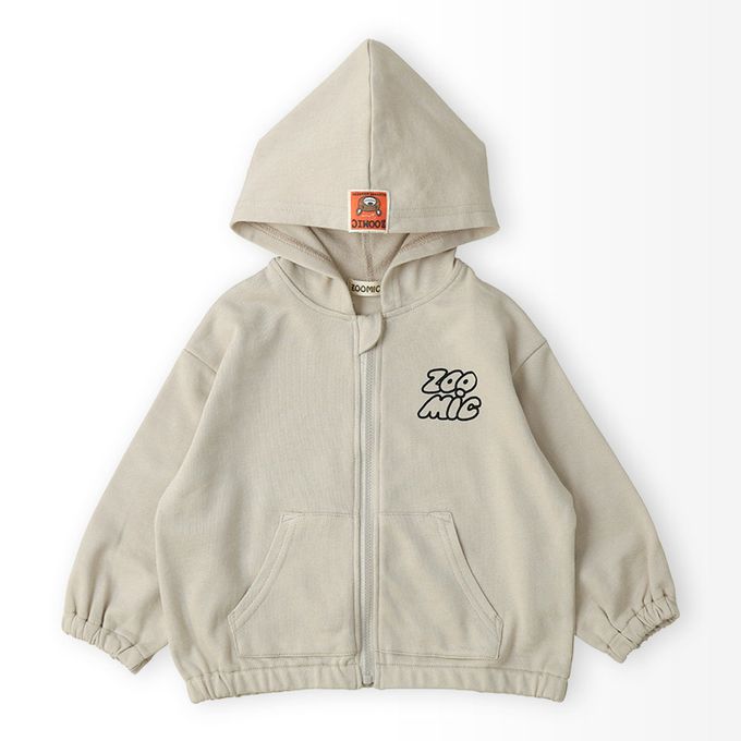 日本 ZOOLAND - 熊熊出遊印花休閒連帽外套-灰