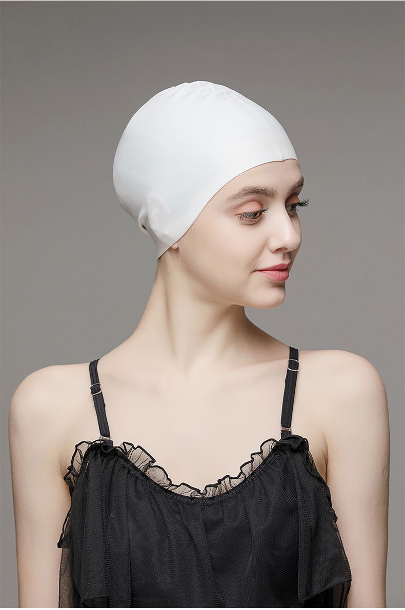 純色矽膠防水泳帽-淺藍色 (頭圍54-58cm)