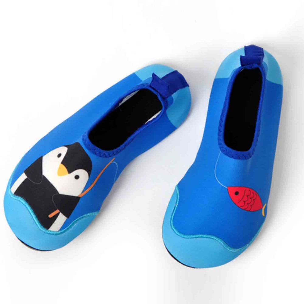 韓國 OZKIZ - 輕量/防滑兒童沙灘鞋/戲水鞋-藍色企鵝