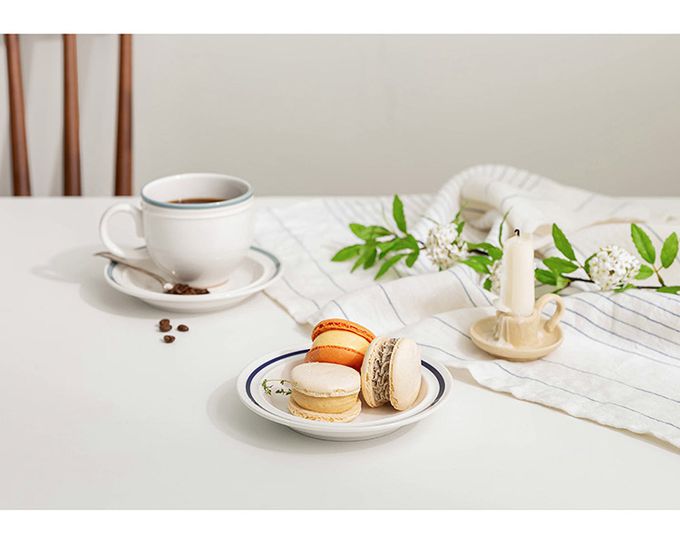 韓國 SSUEIM - RETRO系列極簡ins陶瓷淺盤2件組15cm (深藍)