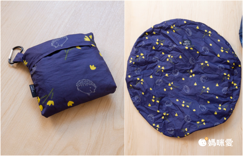 日本 nifty colors - 輕量防潑水背包雨衣/防水套-刺蝟小森林-深藍 (20~30L背包適用)