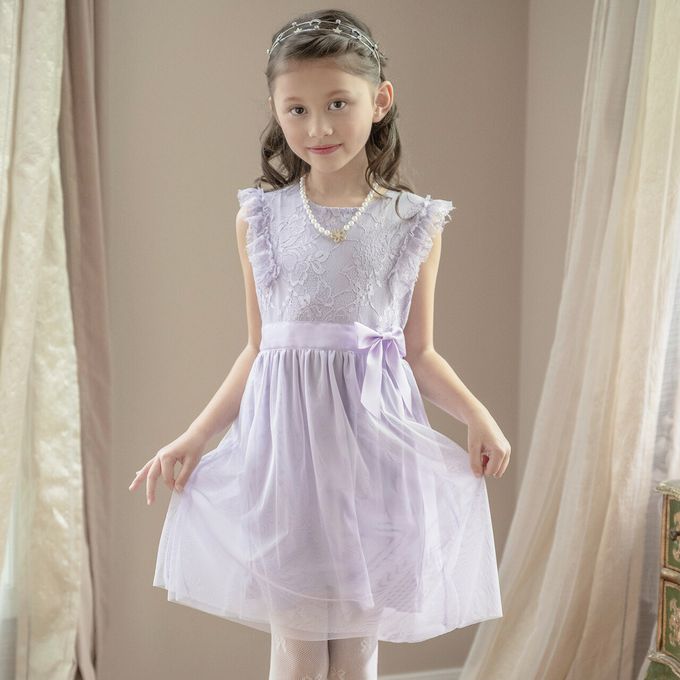 日本 Catherine Cottage - 復古風蕾絲薄紗無袖洋裝-優雅金