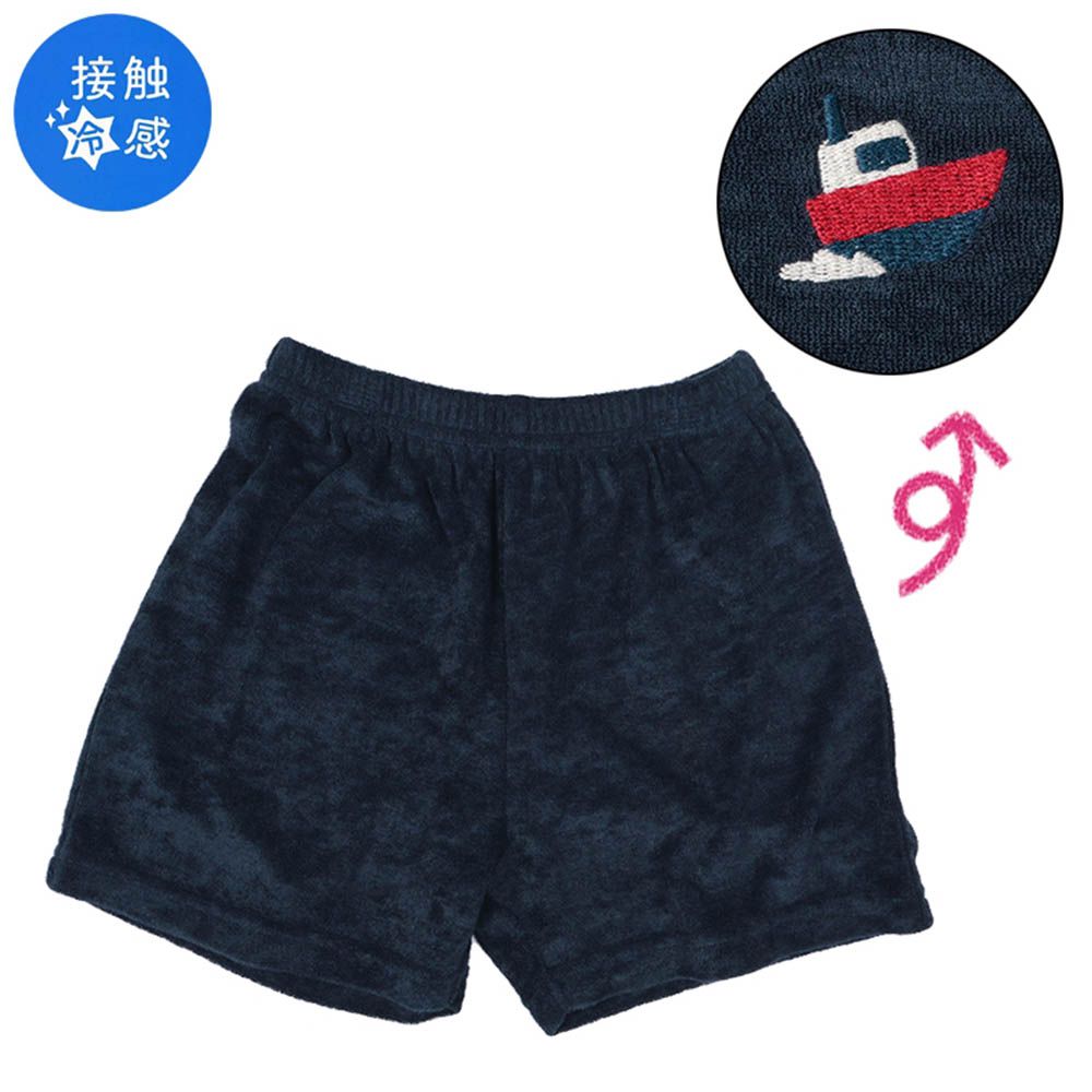 涼感短褲-深藍色