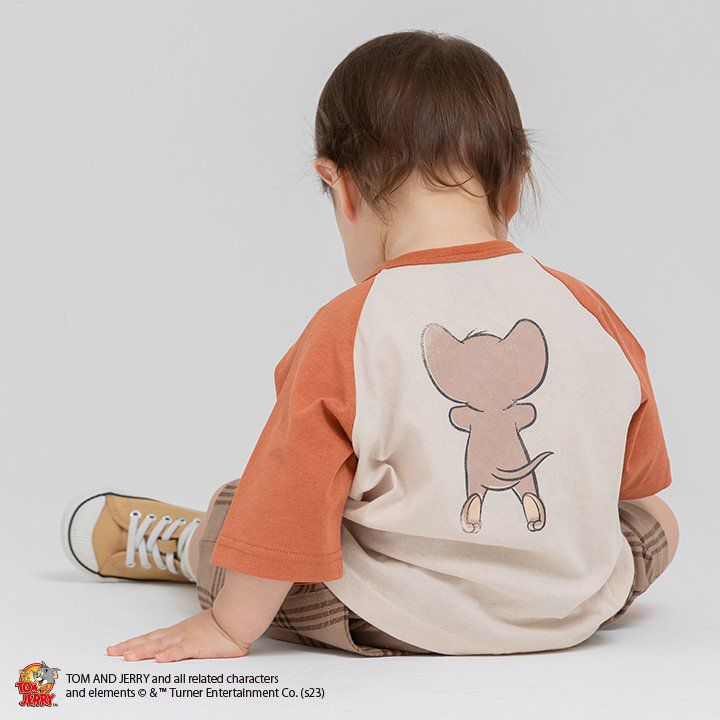 日本 Chil2 - 傑利鼠聯名 印花短袖上衣-奶油x薄荷綠