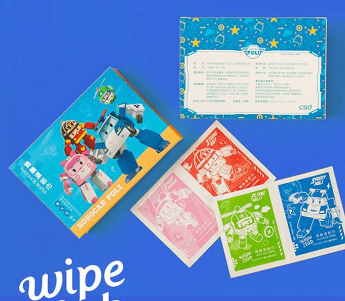 CSD中衛 - 【W博拭】酒精濕紙巾-波力-出發吧救援小隊(30片/盒)