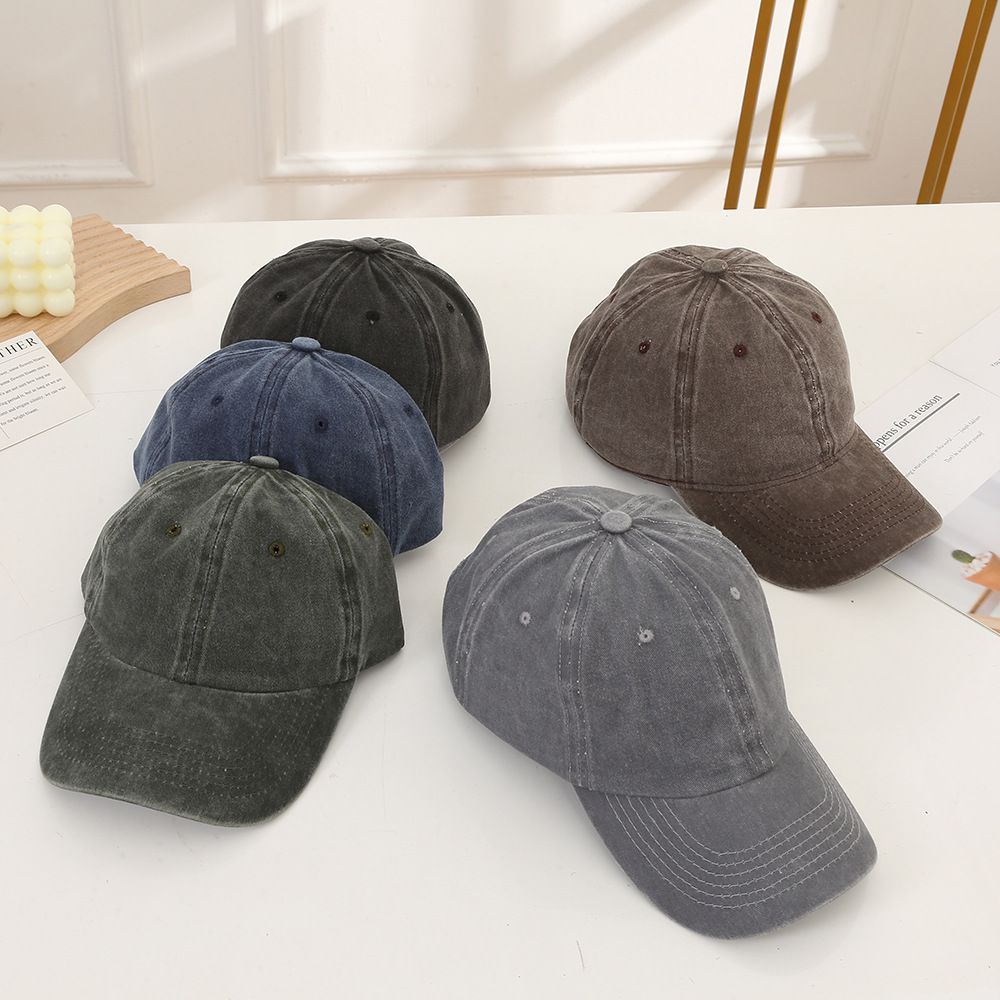 復古水洗風百搭休閒遮陽棒球帽-橘色 (57cm)