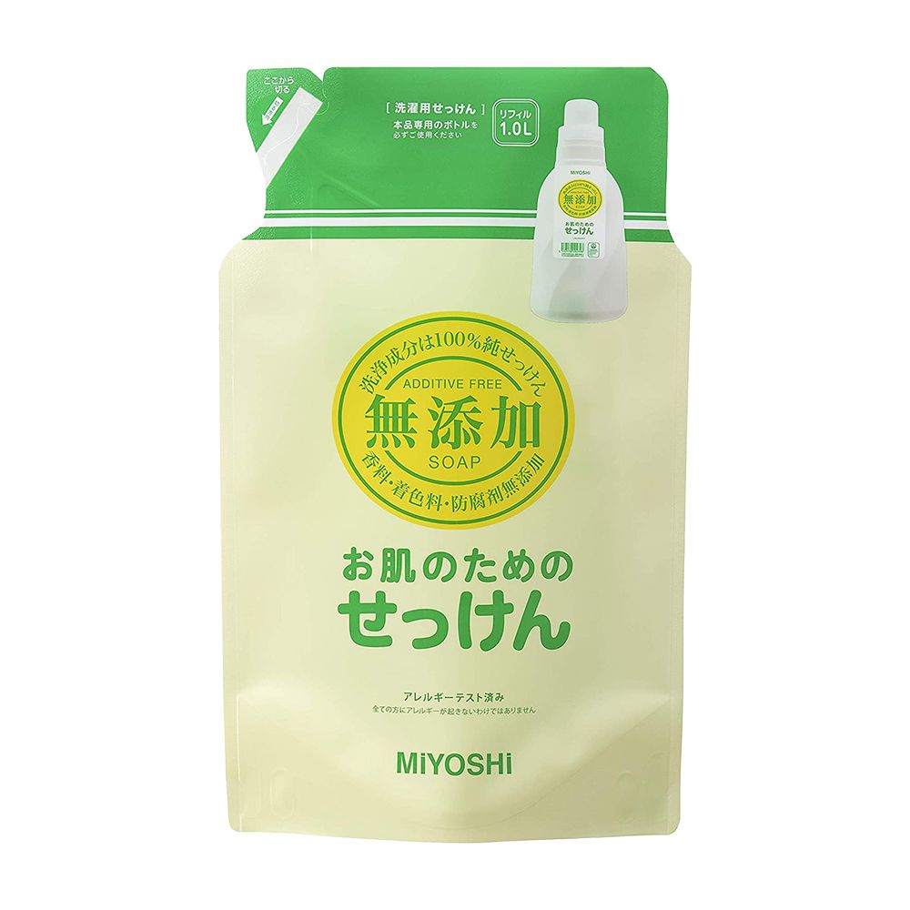 日本 MIYOSHI 無添加 - 無添加洗衣精補充包-1000ml
