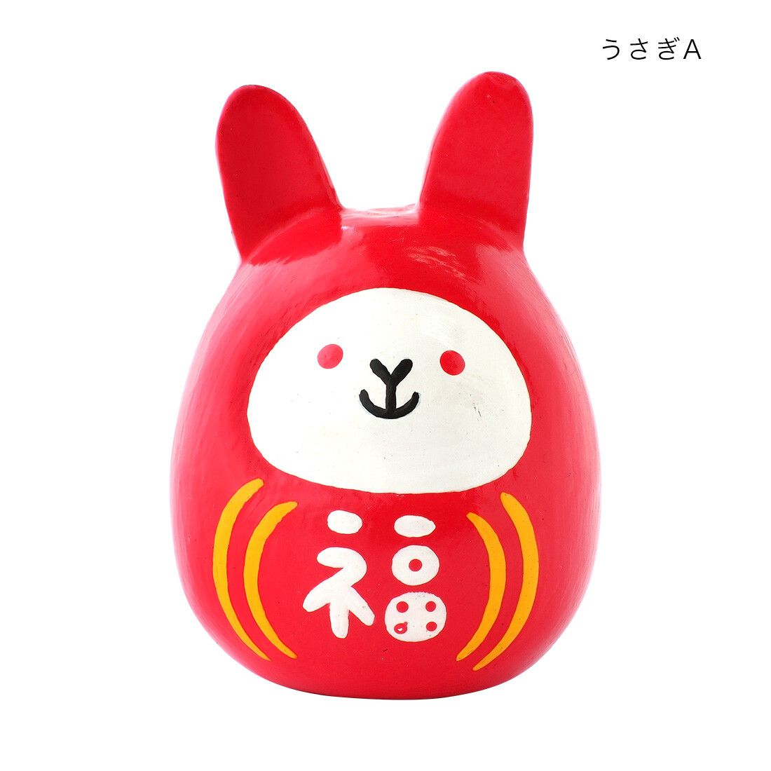 日本代購 - 木製兔兔不倒翁招福新年擺飾-1入組-白 (6×9cm)