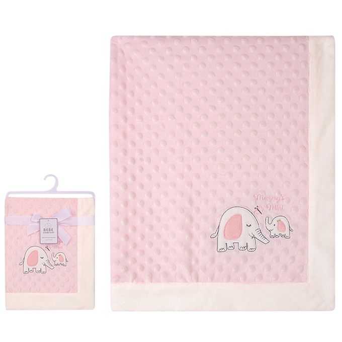 美國 Luvable Friends - 甜蜜寶貝超柔軟泡泡毯/包巾/嬰兒被/安撫毯_100x75cm-溫馨大象