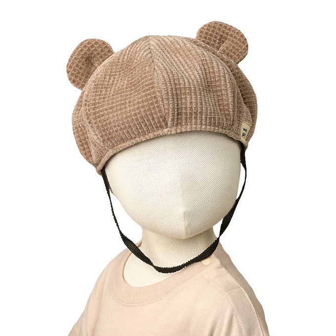 akachan honpo - 小耳朵貝蕾帽-燈心絨-咖啡色