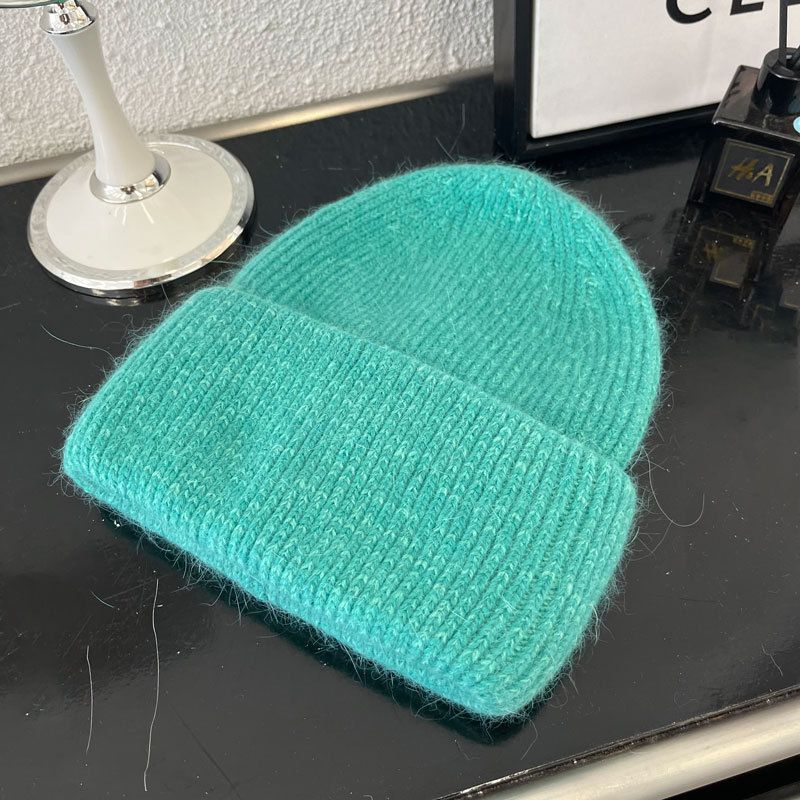 溫柔暖暖針織毛帽(30%兔毛)-米白色 (M（56-58cm）)