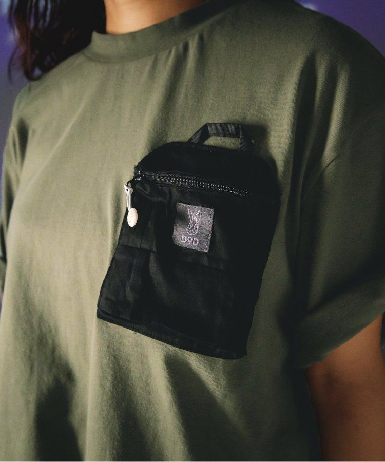 日本 BREEZE - 聯名款 夜光拉鍊大口袋短袖上衣(大人)-撞色-白