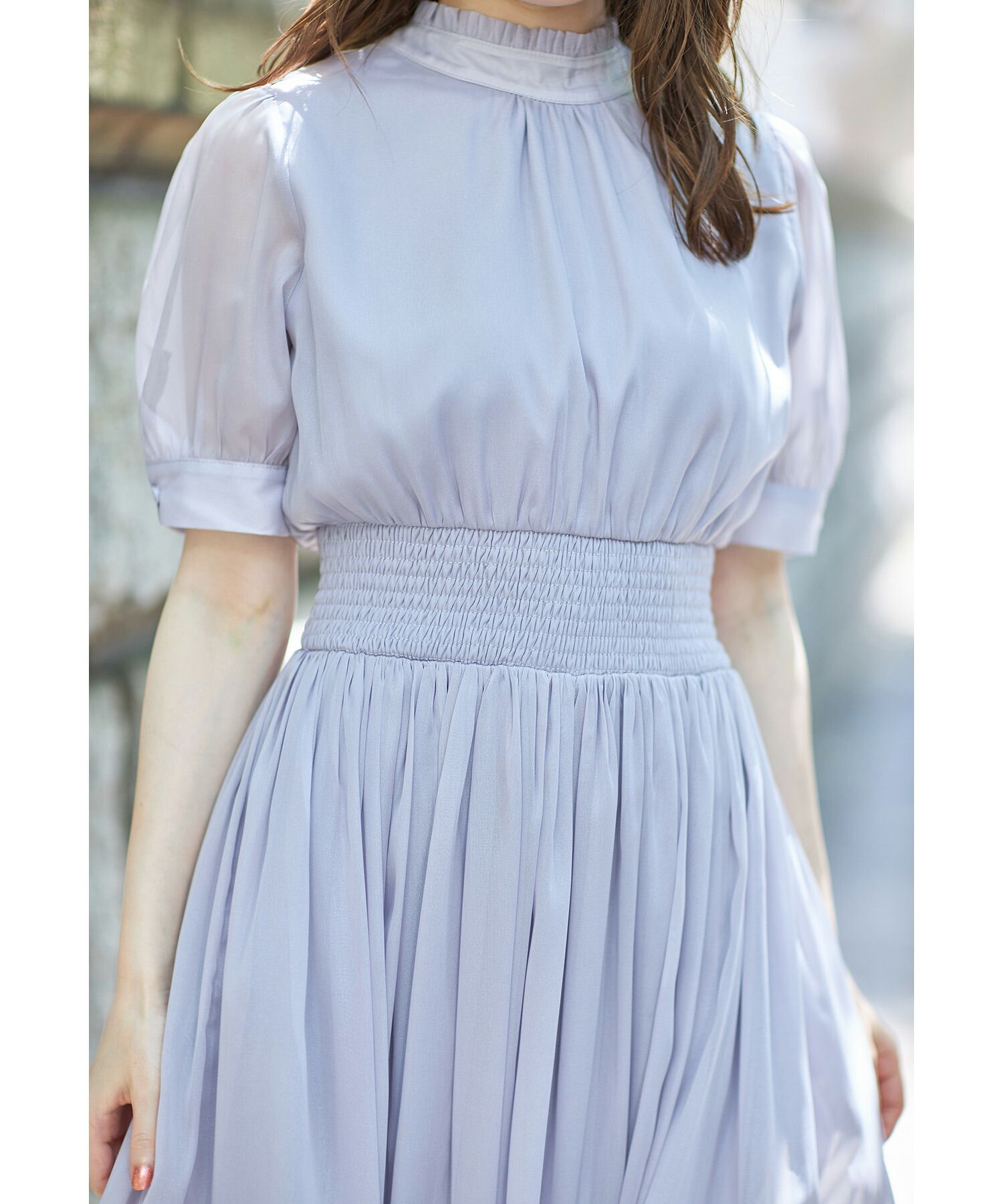 日本 tocco-closet - 2WAY甜美蝴蝶結雪紡洋裝-海軍藍