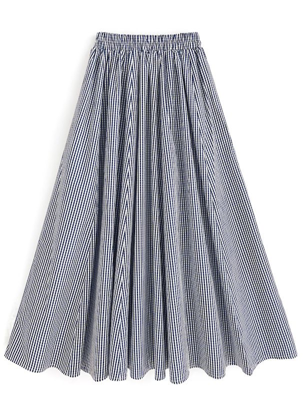 日本 GRL - 文藝少女飄逸格紋長裙-黑 (M)