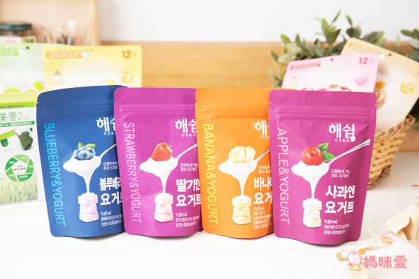 韓爸田園日記 - 優格寶寶餅乾-綜合4入(原味/藍莓/蘋果/草莓)-1包/16公克