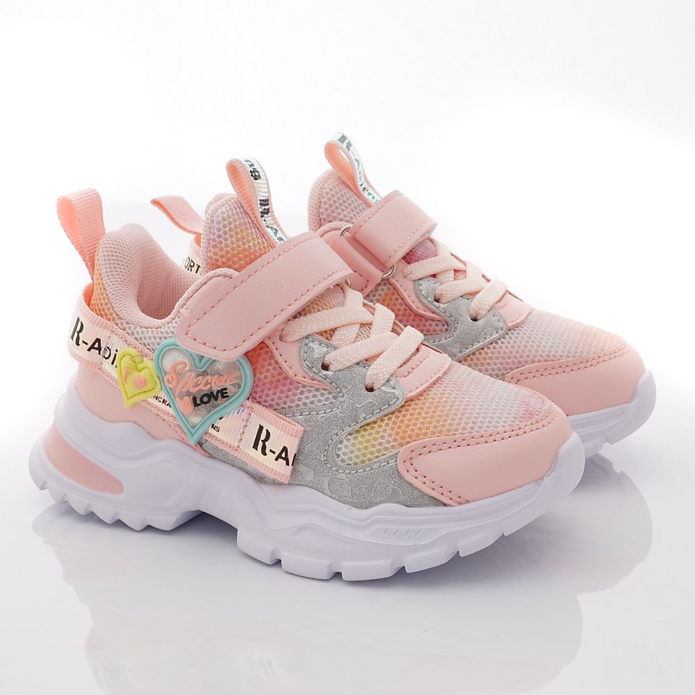 甜心電燈老爹鞋(中大童段)-運動鞋-粉