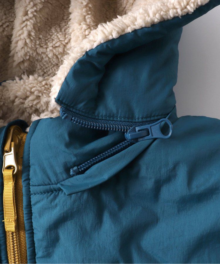 日本 BREEZE - [雙面穿]絨毛鋪棉繽紛保暖外套-黑系&迷彩