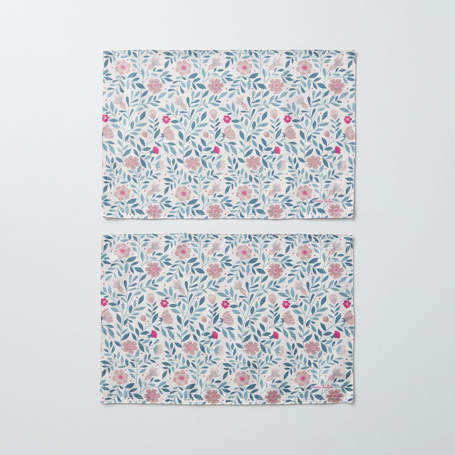 日本千趣會 - mini labo設計 防潑水餐墊(2入組)-英國鄉村花卉-粉系