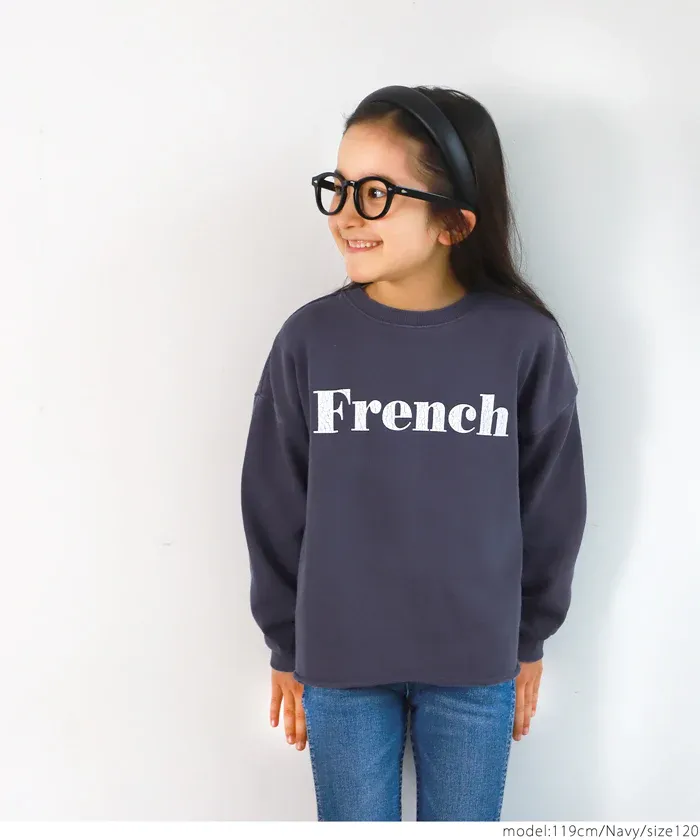 日本 COCA - 定番美式復古LOGO大學T-孩子-淺綠