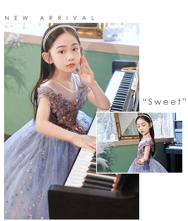 唯美星空卡肩式禮服-拖擺款-紫色