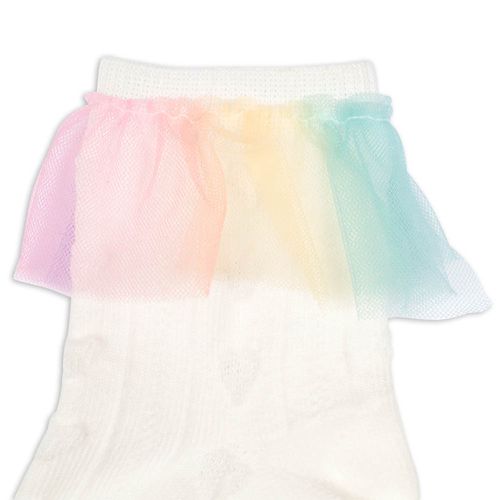 正裝襪-彩虹薄紗-白色 (9~14cm)