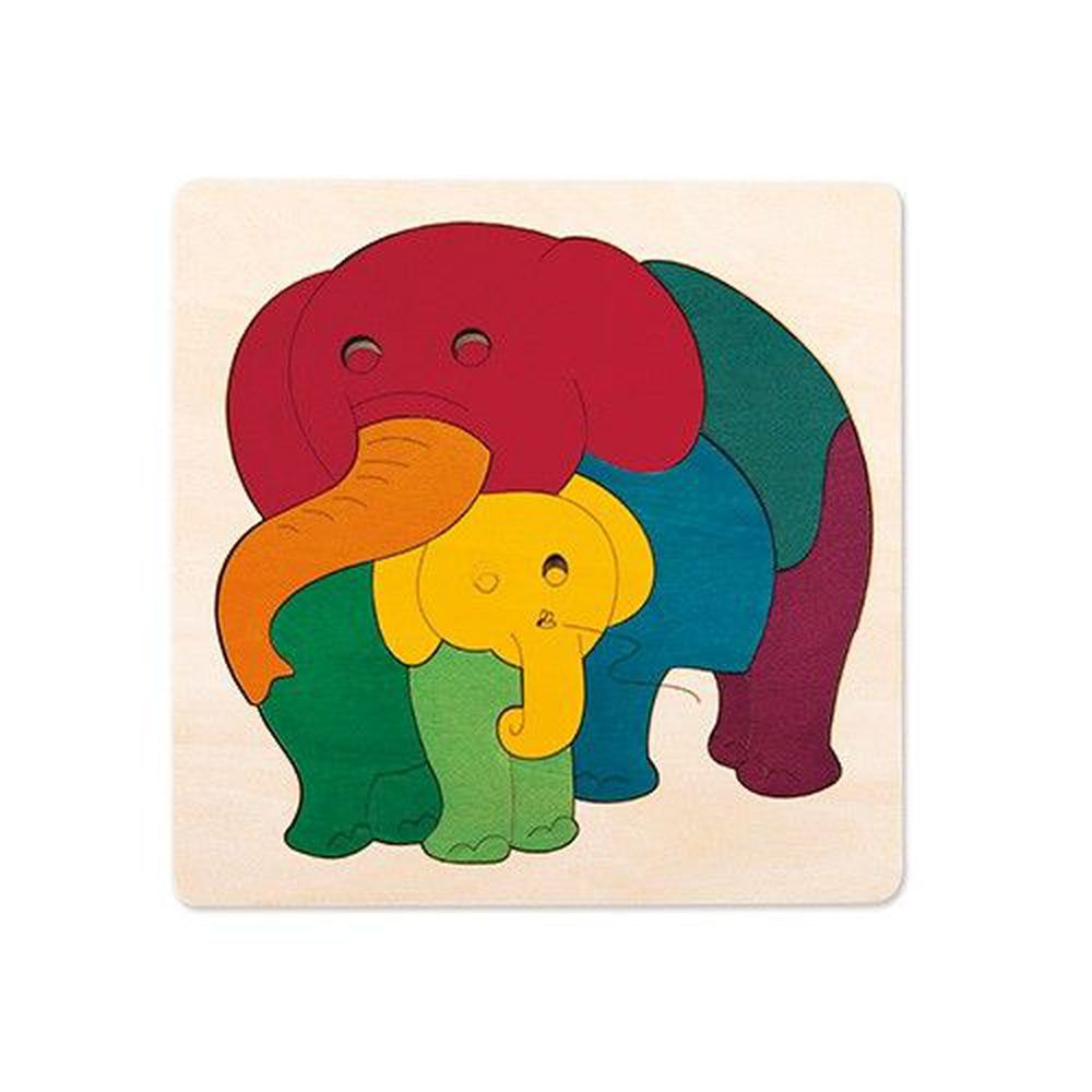 George Luck Puzzle - 創意拼圖-親子大象-單層