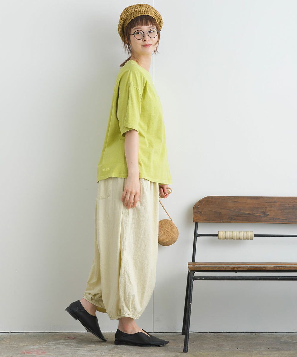 日本女裝代購 - 舒適落肩小口袋五分袖上衣-奶茶棕